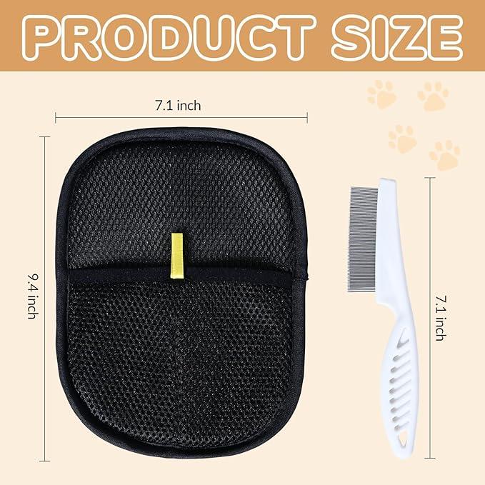 TZKGZP Pet Hair Removal Gloves, Electrostatic Pet Hair Grooming Gloves for Dog & Cat, Reusable for Carpet, Clothing,Furniture,Clothing, Couch,Bed,Curtain-4 PCS