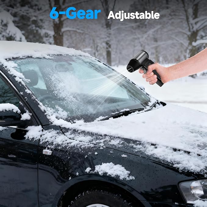 Handheld Cordless Blower, Rechargable 6 Gear Adjustable Compressed Air Duster for Cars, Keyboard,Home, Outdoor-Electric Snow Blower Turbo Jet Fan (110000 RPM,Portable,Fast Charging,Powerful,Stepless)