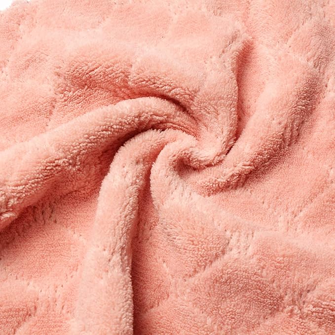 Cleaning Cloths Kitchen Towels Microfiber Washcloths Lint Free Dish Cloth Reusable Dishtowels Household Super Absorbent Fast Drying, 10"x10", Pack of 5 (Pink-Grey)