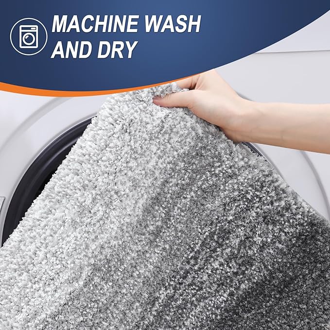 OLANLY Bathroom Runner Rugs 40x24, Extra Soft Absorbent Microfiber Bath Rugs, Rubber Backing, Quick Dry, Machine Washable Bath Mats for Bathroom Floor, Tub and Shower, Home Decor Accessories, Grey