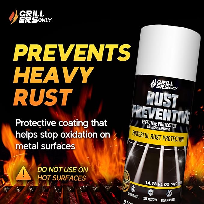 2-Pack Anti-Rust Protective Coating Spray 14.8 fl oz | for Carbon Steel Cast Iron & Grills