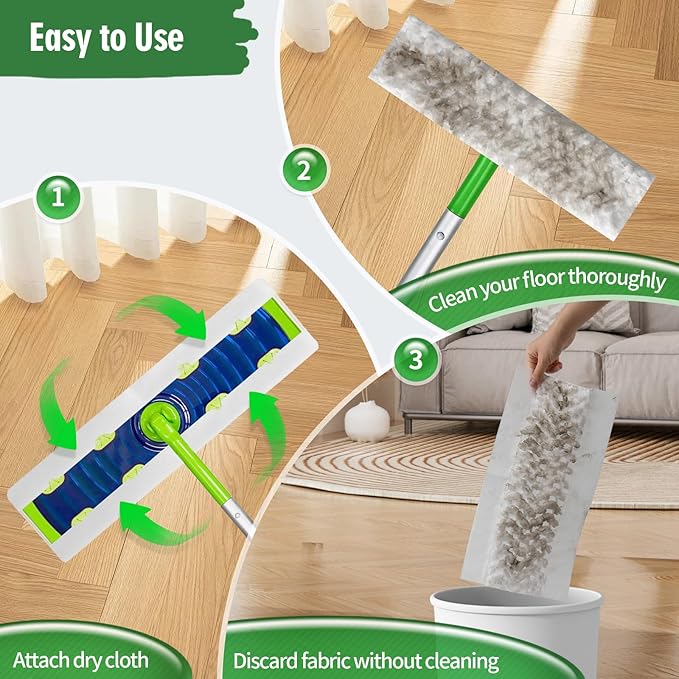 Senowi Heavy Duty Dry Sweeping Cloths Compatible with Swiffer Sweeper XL Mop, Sweeper X-Large Dry Cloth Refills for Floor Mopping and Cleaning, Disposable Pet Dry Pads Refills, 80 Count