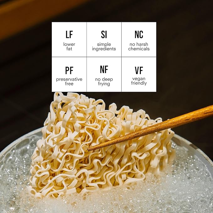 Public Goods Ramen Noodles | Brothless Vegan & Vegetarian Instant Ramen | Healthy, High Protein Asian Noodle | Preservative Free | No Added MSG | Original & Spicy Sesame Oil (10 Pack)