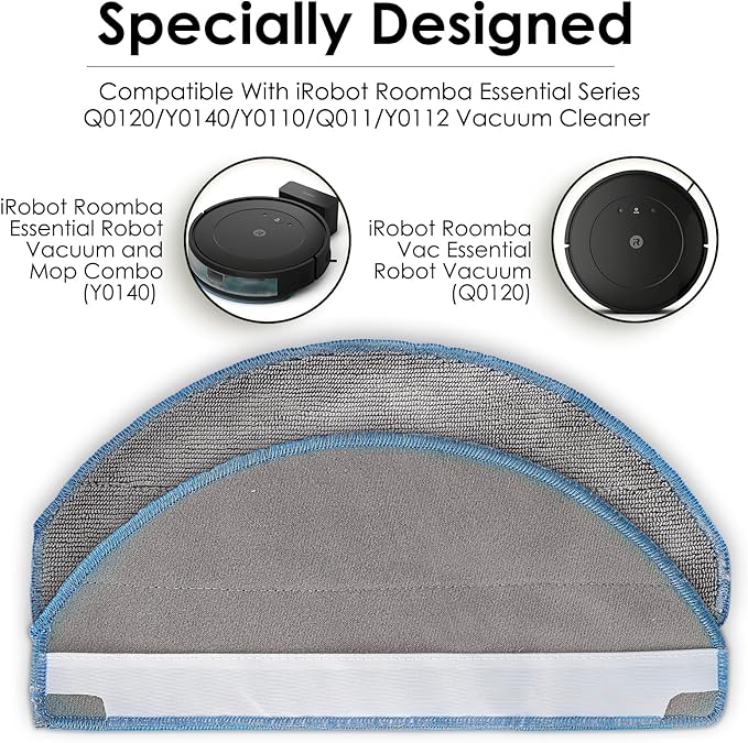(5 Pack) Roomba 104 Y0140 Y0110 Q0520 Mop Pads for irobot Roomba 104, Roomba 105 Combo, Roomba Robot Vacuum and Mop Combo Y0140 Y0110, Vacuum 2 Essential Q0520 Mop Pad