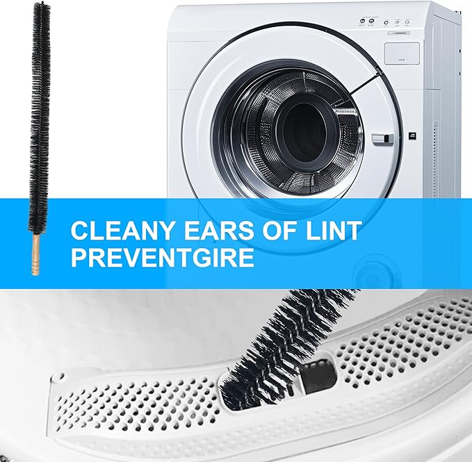 Dryer Vent Cleaner Brush Kit - 26 inch and 27.5 inch Clothes Dryer Lint Vent Trap Cleaning Brush, 660mm and 700mm Flexible Lint Remove for Household Dust Cleaning