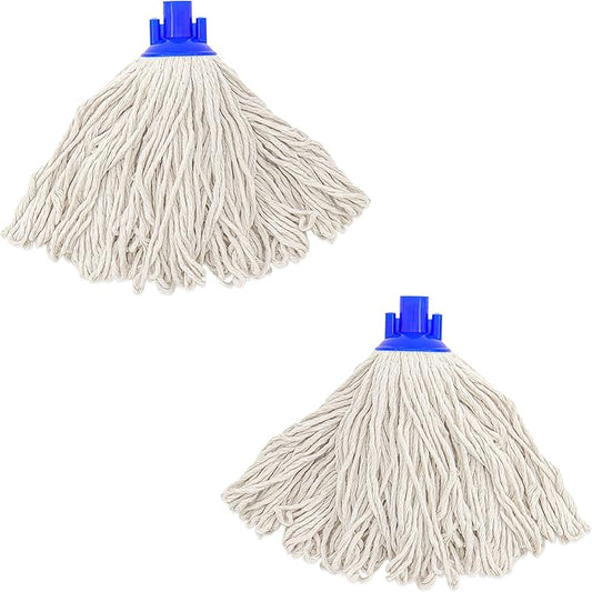 Cotton String Screw on Mop Replacement Head Compatible with All Standard US Threading Pole (Acme 3/4 inch Thread) - 2 PCS