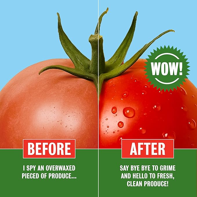 Rebel Green Fruit & Veggie Clean - Plant-Based Produce Cleaner - Natural Fruit & Vegetable Wash with No Aftertaste - Chemical & Wax Removal - 16 Fluid Ounces Bottle & 64 Fluid Ounces Bottle