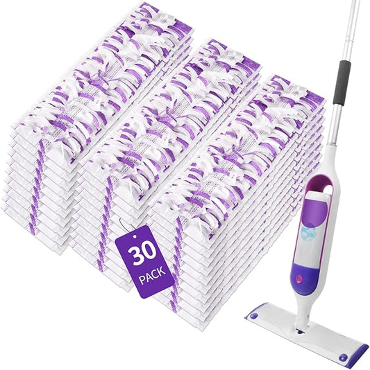 ZHAYAO 30 Pack Disposable Power Mop Pads for Swiffer Power Mop Pads, Compatible with Swiffer Power Mop Refills, Unscented Spray Replacement Floor Cleaning Refills for urface/Hardwood Floor Cleaning