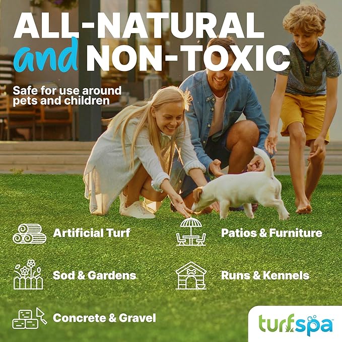 TurfSpa Urine & Odor Turf Detox: 32 oz Sprayer & Gallon Refill Professional Enzyme Cleaner & Odor Eliminator for Artificial Grass, Turf, Concrete, Patios & Kennels, Enzymatic Cleaner for Dogs & Cats