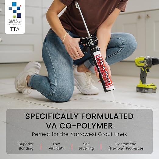 The Original Fix-A-Floor Loose Tile Repair Adhesive - Tile, Porcelain, Ceramic, Marble, Stone & Wood. Custom Tip for All Grout Sizes – 10.1 oz. *for Best Results Use The Proven Power of a Caulk Gun*