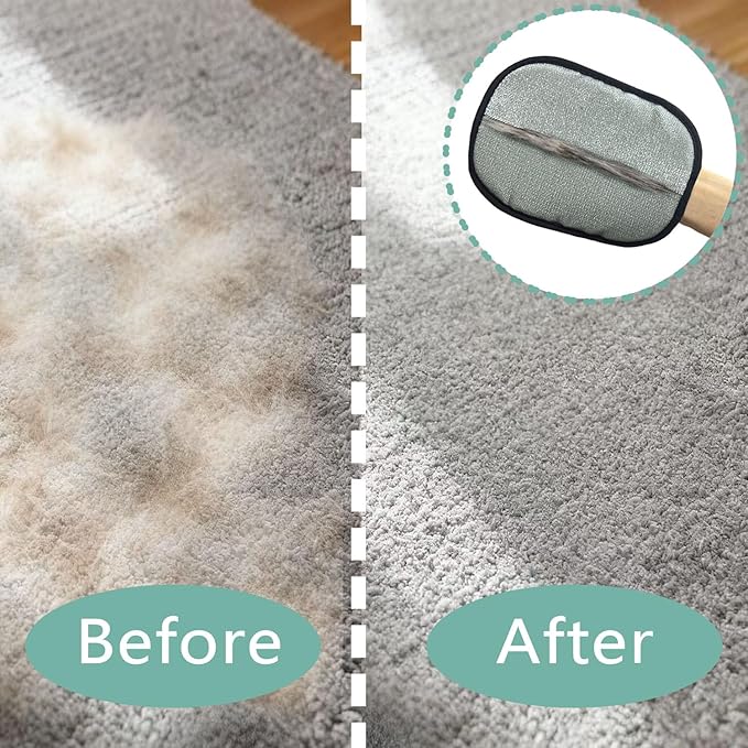 WQLTED 2-Pack Reusable Electrostatic Pet Hair Remover Gloves for Furniture, Carpets, Car Interiors & Auto Upholstery.