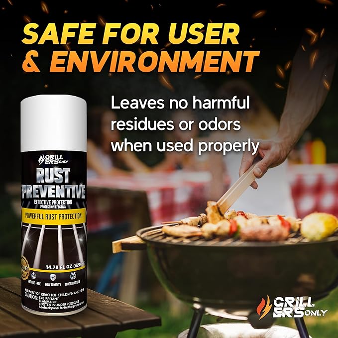 2-Pack Anti-Rust Protective Coating Spray 14.8 fl oz | for Carbon Steel Cast Iron & Grills