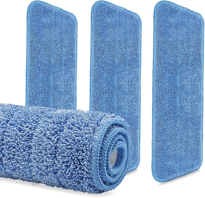 3-Pack Cinch Mop Replacement Heads, Microfiber Mops for Floor Cleaning - Wall Mop with Reusable Washable Pads, Compatible with Cinch Mop - Microfiber Wholesale