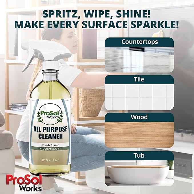 Glass & Surface Cleaning Trio – 3-Pack - Includes All-Purpose Cleaning Spray, Floor & Glass Cleaner - 16 fl oz Each - Non-Toxic & Made in USA