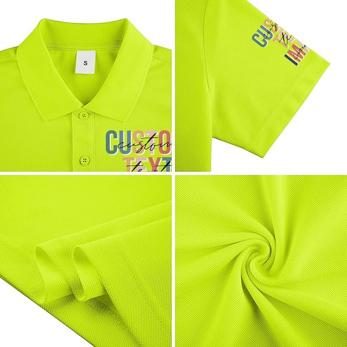 Personalised Polo Shirt Custom Work Shirts for Men Women Printed Text or Logo Working Top, Casual Wear, and Sports Teams