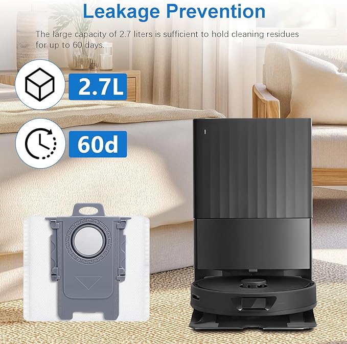 24 Pack Dust Bags Replacement for Roborock QV 35A/Qrevo S5V/QV35S/Saros 10/10R/Z70/Qrevo/Q Revo/S/Qrevo Pro/Plus/MaxV/Master/Curv/Edge/S5X/Qrevo Edge S5A/S8 MaxV/S8 Max Ultra Robot Vacuum Cleaner