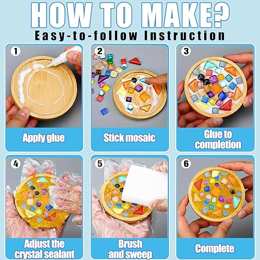 OOTDART Mosaic Crystal Grout, Mosaics Tile Tools, Mosaic Tile Accessories – Essential for Handmade Grouting and Perfect for DIY Craft Projects (Gold, 6.3oz)
