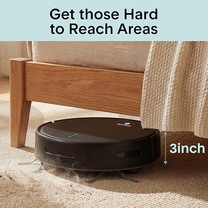 SereneLife Smart Robot Vacuum Cleaner and Mop Combo, Pro Edition with Upgraded Battery, Extreme Suction, Internal Water Tank - App Control, Ideal for Pet Hair, Carpet and Hard Floors, Black
