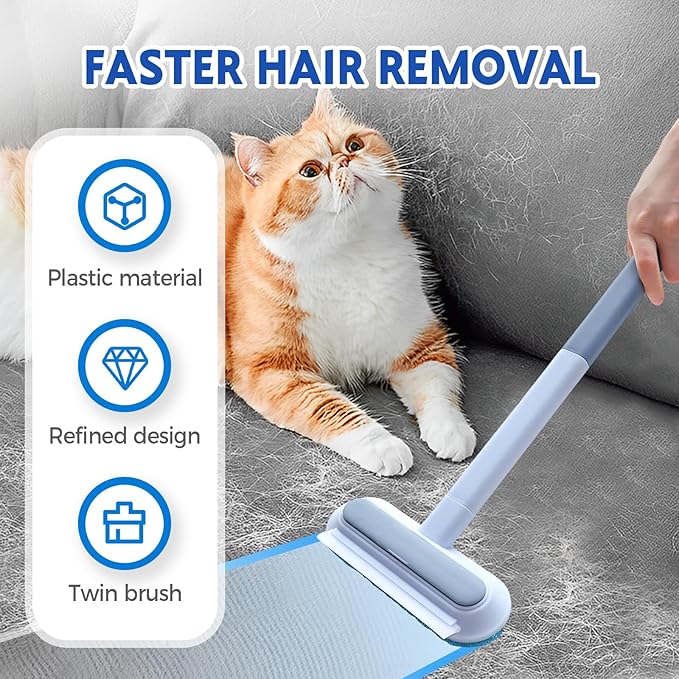 Multifunctional Pet Hair Remover, 2025 4 in 1 Washable Long Handle Cat and Dog Hair Removal Brush,Adjustable Lint Brush for Furniture, Couch, Carpet, Clothes and Laundry (2)