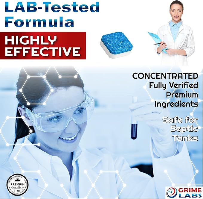 GRIME LABS Washing Machine & Dishwasher Cleaner Tablets Bundle – 12-Month Supply | Deep Cleaning & Deodorizing Tablets for Dishwashers & Washing Machines | 48-Tablet Set – Value Pack