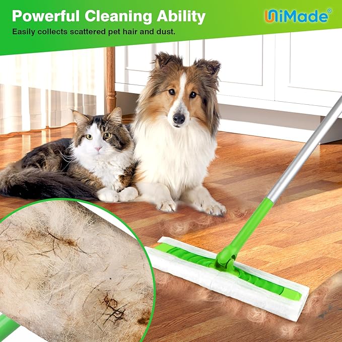 UNIMADE Dry Sweeping Cloths, 52 Count Mop Refill Compatible with Swiffer Sweeper - Disposable Duster Refills Mops for Cleaning Hardwood Floor Dust