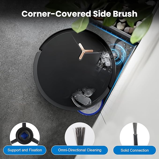 24 Pcs Replacement Parts for Ecovacs Deebot T50 Pro Omni / T50 Pro Omni Gen2 / T50 Omni Robot Vacuum, Include 1 Main Brush, 6 Dust Bags, 4 Filters, 6 Side Brushes, 6 Mop Pads and 1 Cleaning Tool