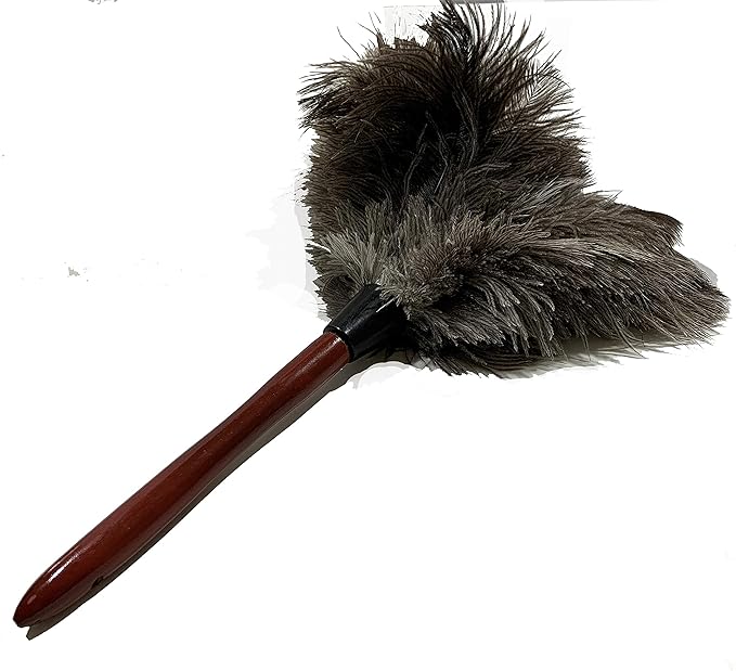 AAYU Premium 14.5" Feather Duster for Home | Natural Duster for Cleaning and Feather Moping | Eco Friendly | Genuine Ostrich Feather Duster with Wooden Handle | Easy to Clean Dust and Reuse (36 cm)