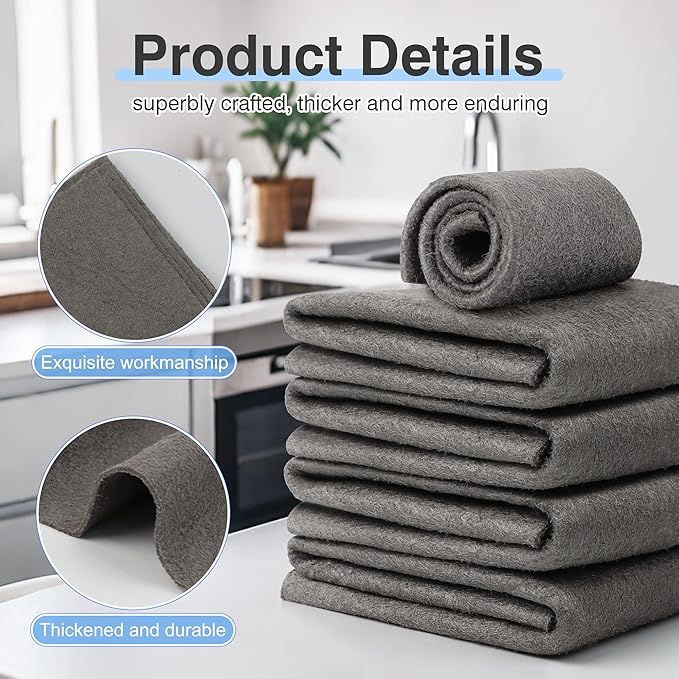 TEESOD 50 Pcs Thickened Magic Cleaning Cloth, Microfiber Streak Free Cleaning Cloths Reuseable Magic Cleaning Wipes for Windows Glass