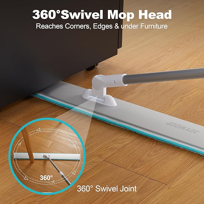 JOYMOOP 36 Inch Commercial Dust Mop for Hardwood Floors, Heavy Duty Industrial Wet Dry Mops with Telescopic Handle, Includes 5 Microfiber Mop Pads