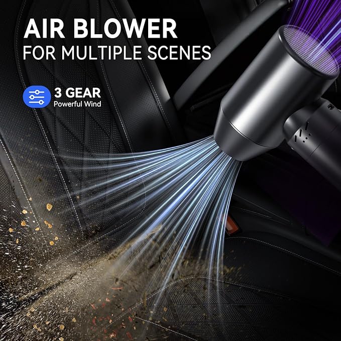 Electric Compressed Air Duster 900000 RPM - Cordless Rechargeable Air Blower for PC/Computer Cleaning, Keyboard, Electronics, Car & Home Dusting, Replaces Air Cans (Powered Turbo Fan Duster)