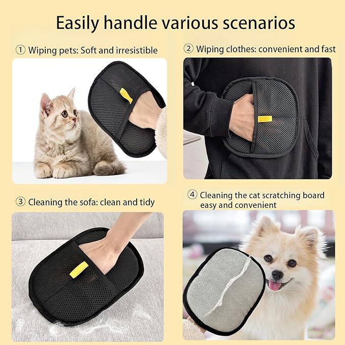 OYXYIGOUCL 1 Pcs Pet Hair Remover Electrostatic Gloves，Pet Hair Removal Glove,Electrostatic Pet Hair Remover Gloves for Furniture, Carpet, and Car Seats - Reusable Pet Grooming Tool (1)
