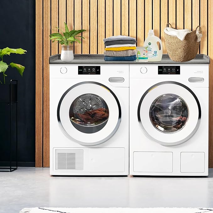 Royxen Laundry Countertop Solid Wood, Countertop for All Front-loaded Washing Machine and Dryer, Extra Room for Laundry Room, Eucalyptus