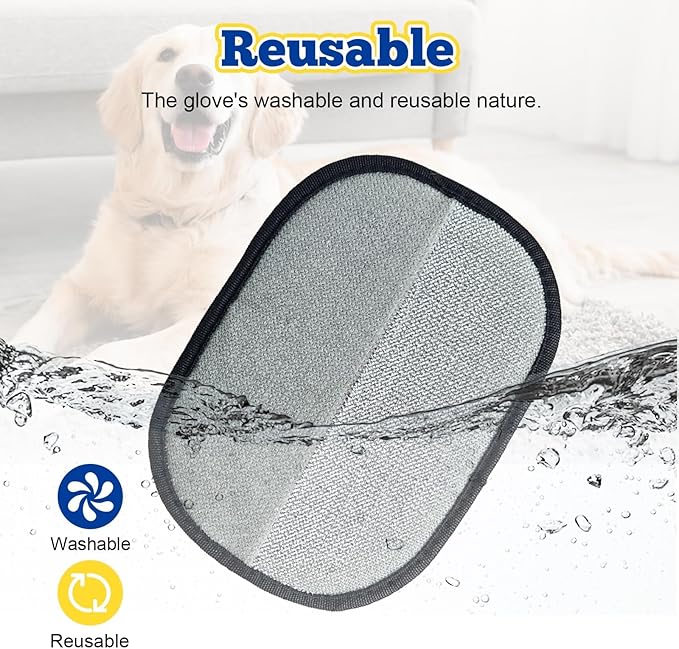 2PCs Upgraded Pet Hair Removal Gloves for Cats & Dogs, Five-Finger Electrostatic Reusable Magic Brush for Effortless Pet Hair Remover Tool on Carpet, Clothing, Laundry, Couch, Car Seat