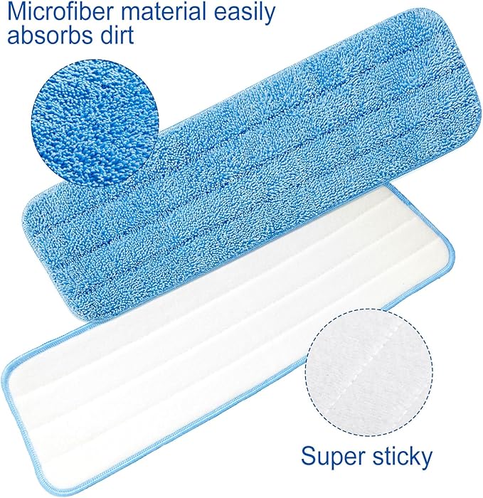 Gandeer 100 Pack Microfiber Mop Pads Machine Washable Cleaning Flat Mop Head Replacement Reusable Household Pads for Hardwood and Hard Surface Floor Cleaning and Scrubbing