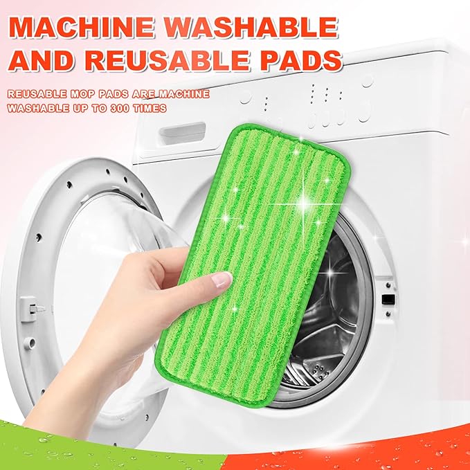 Reusable Mop Pad Wet Jet Refills Compatible with Swiffer WetJet Mop, 4 Pack Wet Jet Pads, Microfiber Mop Pad Refills for Floor Mopping and Cleaning, Wet & Dry Use for Swiffer Wet Jet Pads
