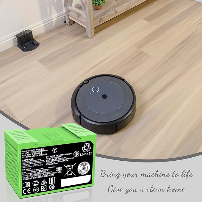 For iRobot Roomba e e5 e6 e5150 e5152 e6198 and i i3 3150 i3+ 3550 i4 4150 i4+ 4552 i6 I7 i7158 i7+ 7150 7550 i8 Plus Replacement Lithium Ion Battery ABL-D1 4624864 4INR19/65 DC 14.4V 1800MAH/26WH