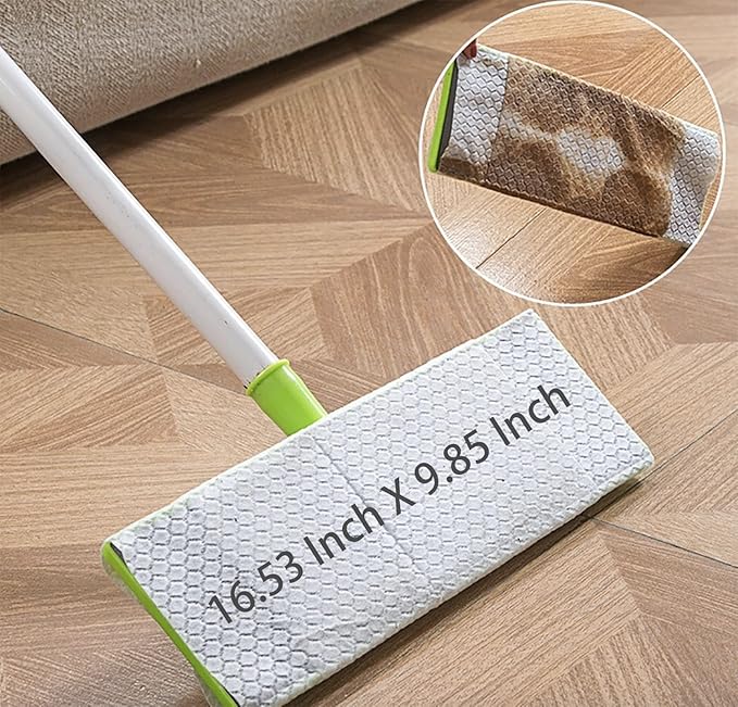 UKEENOR XL Dry Mop Refills 80 Count Disposable Dusting Cloths Dry Sweeping Refills Dry Duster Cloths Mop Pads Floor Cloth Refills Electrostatic Cloths 9.85"x16.53" Extra Large