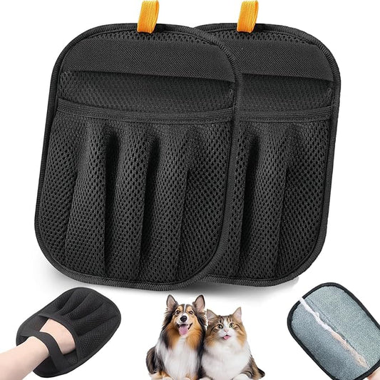 Mejreiik Pet Hair Removal Glove,Magic Brush Pet Hair,Five-Finger Electrostatic pet Hair Remover Glove,Laundry/Couch/Carpet/Car Seat for 2025 New Reusable Magic Brush Cat & Dog Remover Tool(2 Pcs)