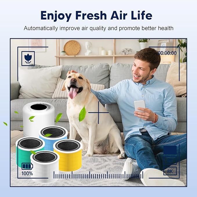 Core 200S Toxin Absorber Replacement Filter Compatible with LEVOIT Core 200S and Core 200S-P Smart WiFi Air Purifier, 3-in-1 H13 True HEPA Activated Carbon Filter, Core 200S-RF-TX, Green, 4 Pack