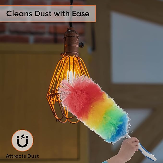 Superio Hand Duster for Cleaning, Rainbow Colored Dust Remover, Home, Office, Dust and Dirt Refresher