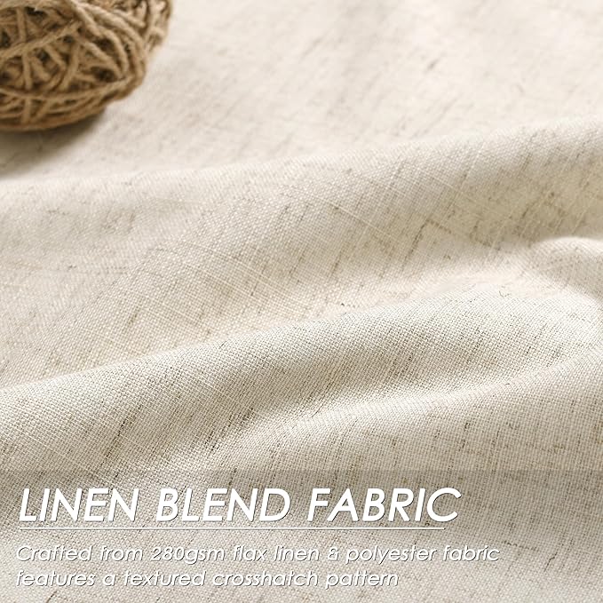 Beige Blackout Linen Curtains 94 inch Length 2 Panels for Living Room Oatmeal Pinch Pleated Black Out Drapes Farmhouse Rustic Room Darkening Total Blackout Window Curtain Bedroom 94 inches Long