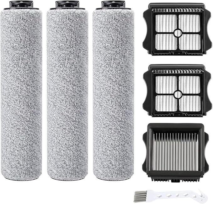 (7pcs) HEPA Filters & Replacement Brush Rollers Compatible For Tineco iFloor 3/ Floor One S3 Cordless Wet Dry Vacuum Cleaner, Replacement Parts Accessories Kit Inclue 3 Vacuum Filter, 3 Brush Rollers