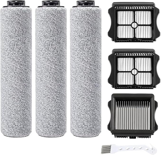 (7pcs) HEPA Filters & Replacement Brush Rollers Compatible For Tineco iFloor 3/ Floor One S3 Cordless Wet Dry Vacuum Cleaner, Replacement Parts Accessories Kit Inclue 3 Vacuum Filter, 3 Brush Rollers
