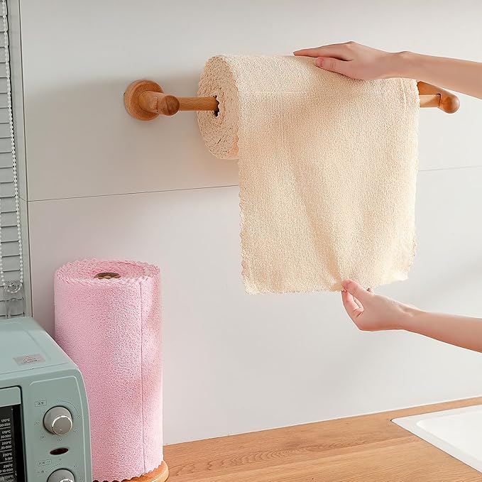 Tigona 80 Pack Microfiber Cleaning Cloth Roll,Lint Free Rags & Tear Away Reusable Towels Washable Scratch,Ultra Absorbent Dish Rags(12" x 12") for Car Kitchen Home Garage-Apricot Yellow