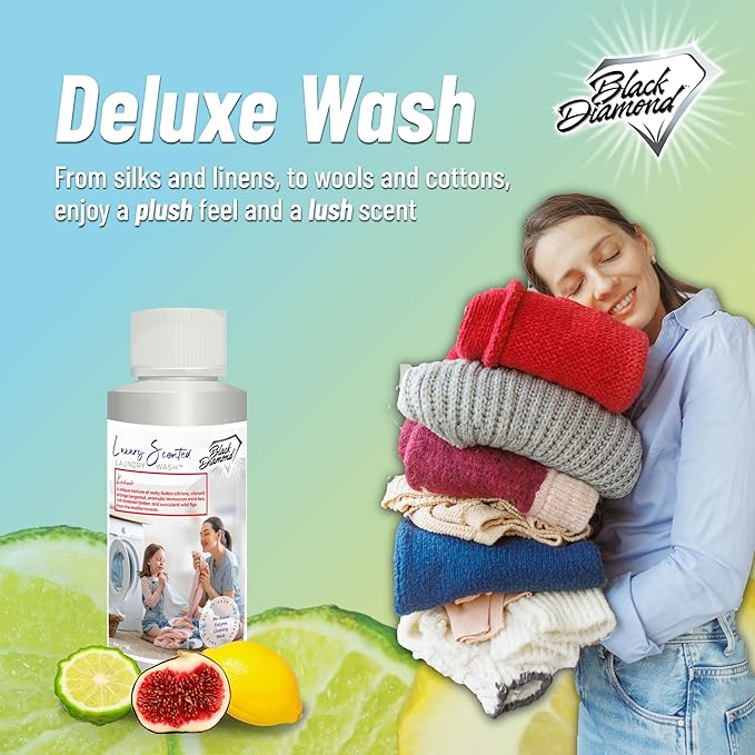 Black Diamond Stoneworks Kashmir Luxury Scented Laundry Wash, Premium Quality Detergent, Superior Cleaning Performance, Long-Lasting Fragrance, Trial Size.
