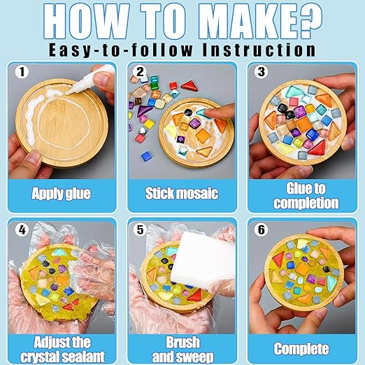 OOTDART Mosaic Crystal Grout, Mosaics Tile Tools, Mosaic Tile Accessories – Essential for Handmade Grouting and Perfect for DIY Craft Projects (Yellow, 8.8oz)