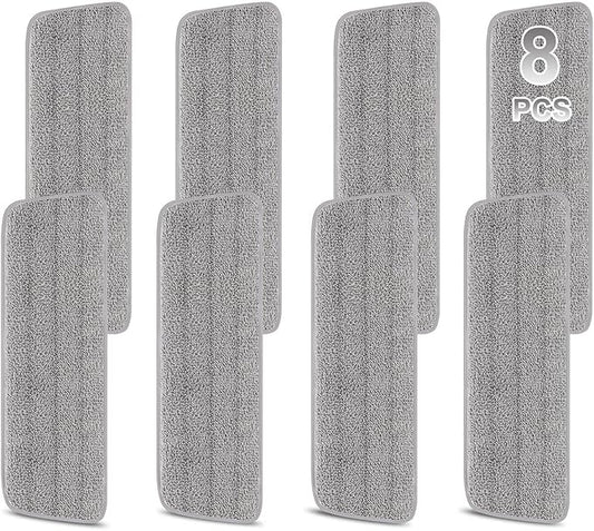 8 Pack 16.5 inch Reusable Mop Pads Microfiber Spray Mop Replacement Heads for Wet/Dry Mops Compatible with Bona Floor Care System
