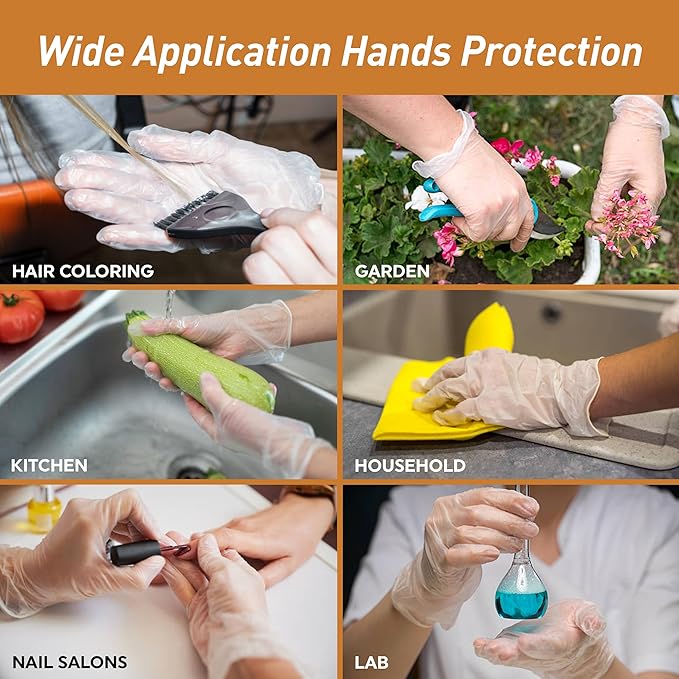 MedPride General Purpose Powder-Free Vinyl Gloves, Large, Box/100