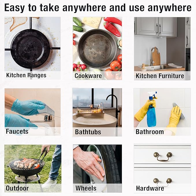 Daily Dish Scrubber Sheet Non-Scratch Household Disposable Cleaning Sponges | Recyclable, Eco-Friendly & Perfect for Kitchen, Home Cleaning and Outdoor Use (2, Grey)