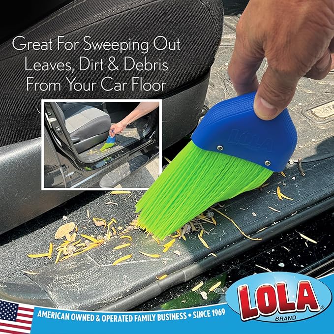 LOLA Heavy Duty Whisk Broom, Hand Brush, 2 Pack Durable Bristles, Whisks Away Dirt & Debris, Compact, Hang Hole for Easy Storage, Indoor/Outdoor